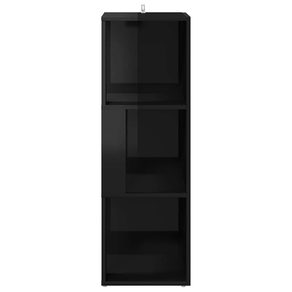 Corner Cabinet High Gloss Black 33x33x100 cm Engineered Wood