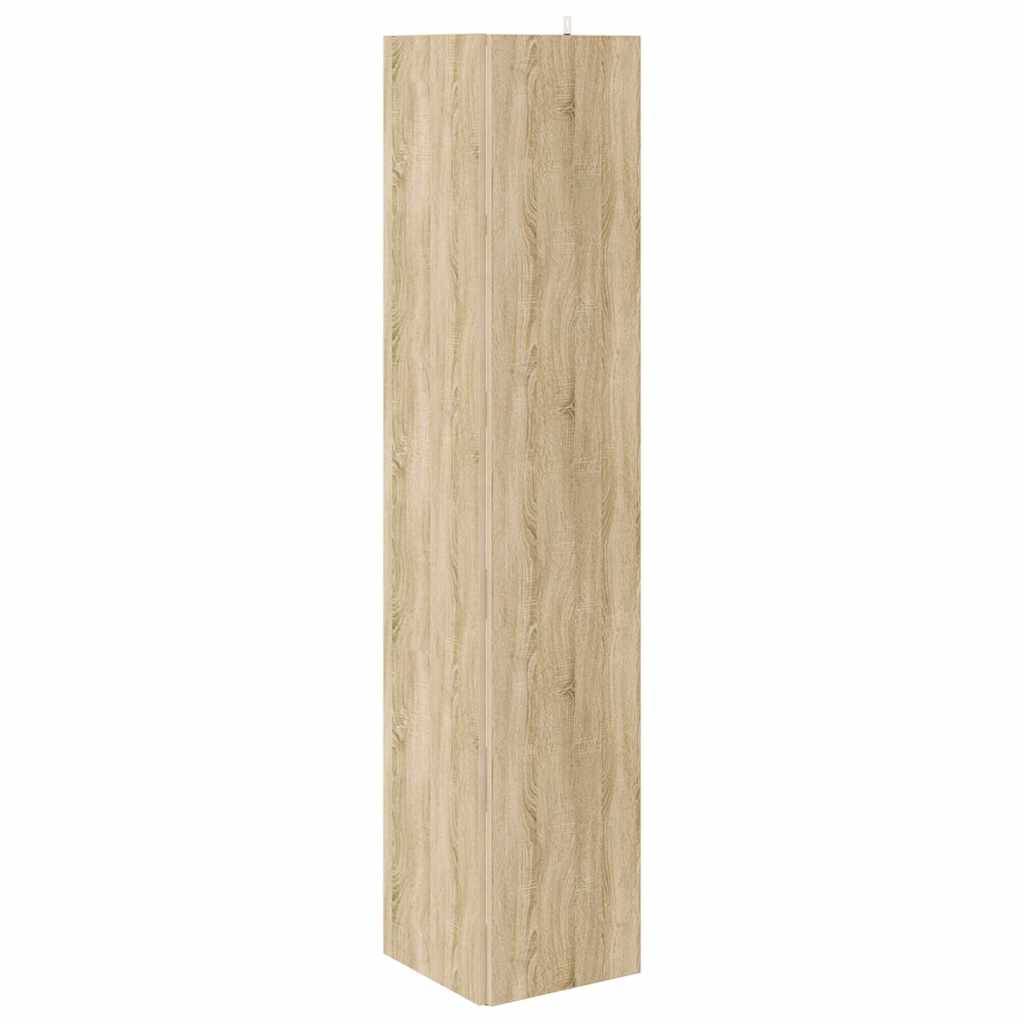 Corner Cabinet White and Sonoma Oak 33x33x164.5 cm Engineered Wood