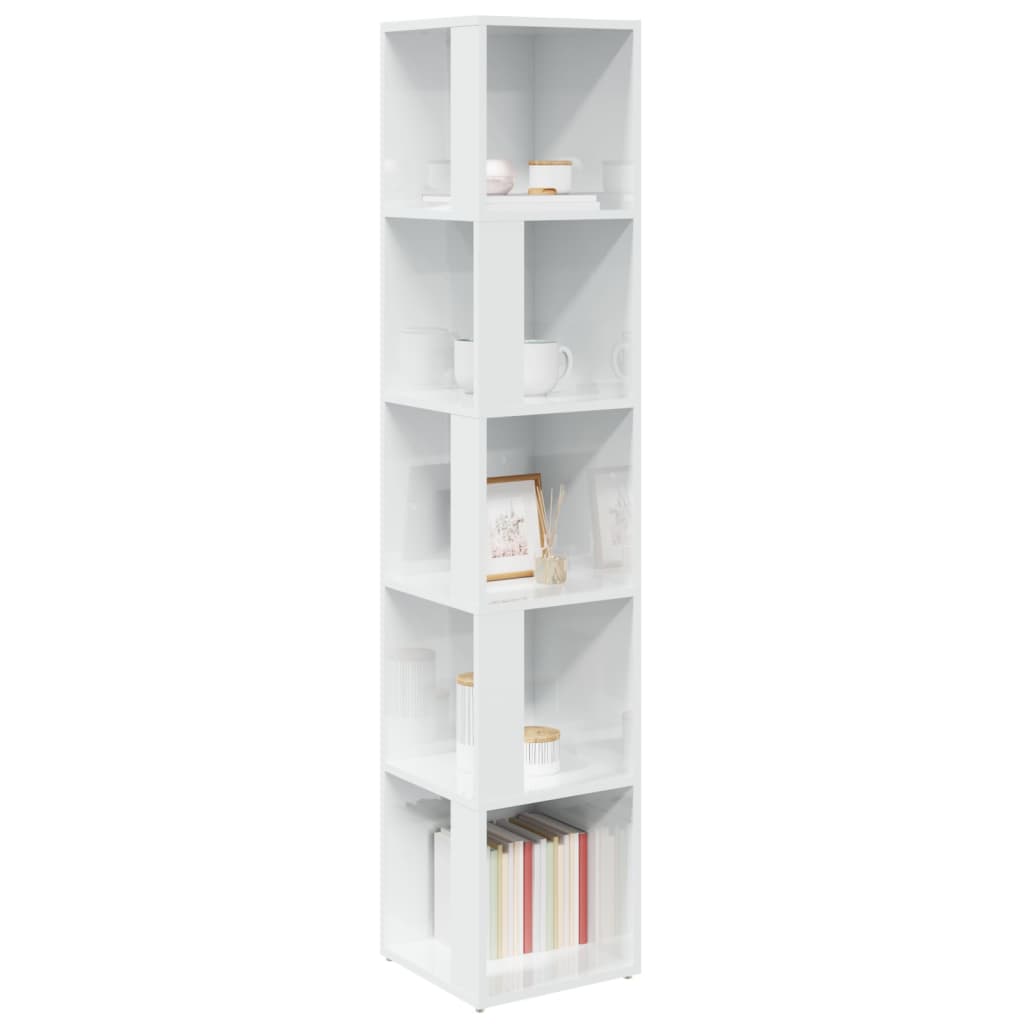 Corner Cabinet High Gloss White 33x33x164.5 cm Engineered Wood
