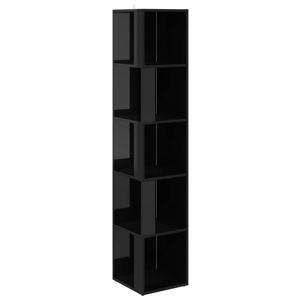 Corner Cabinet High Gloss Black 33x33x164.5 cm Engineered Wood