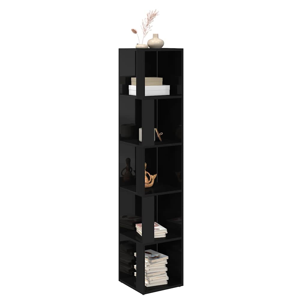Corner Cabinet High Gloss Black 33x33x164.5 cm Engineered Wood