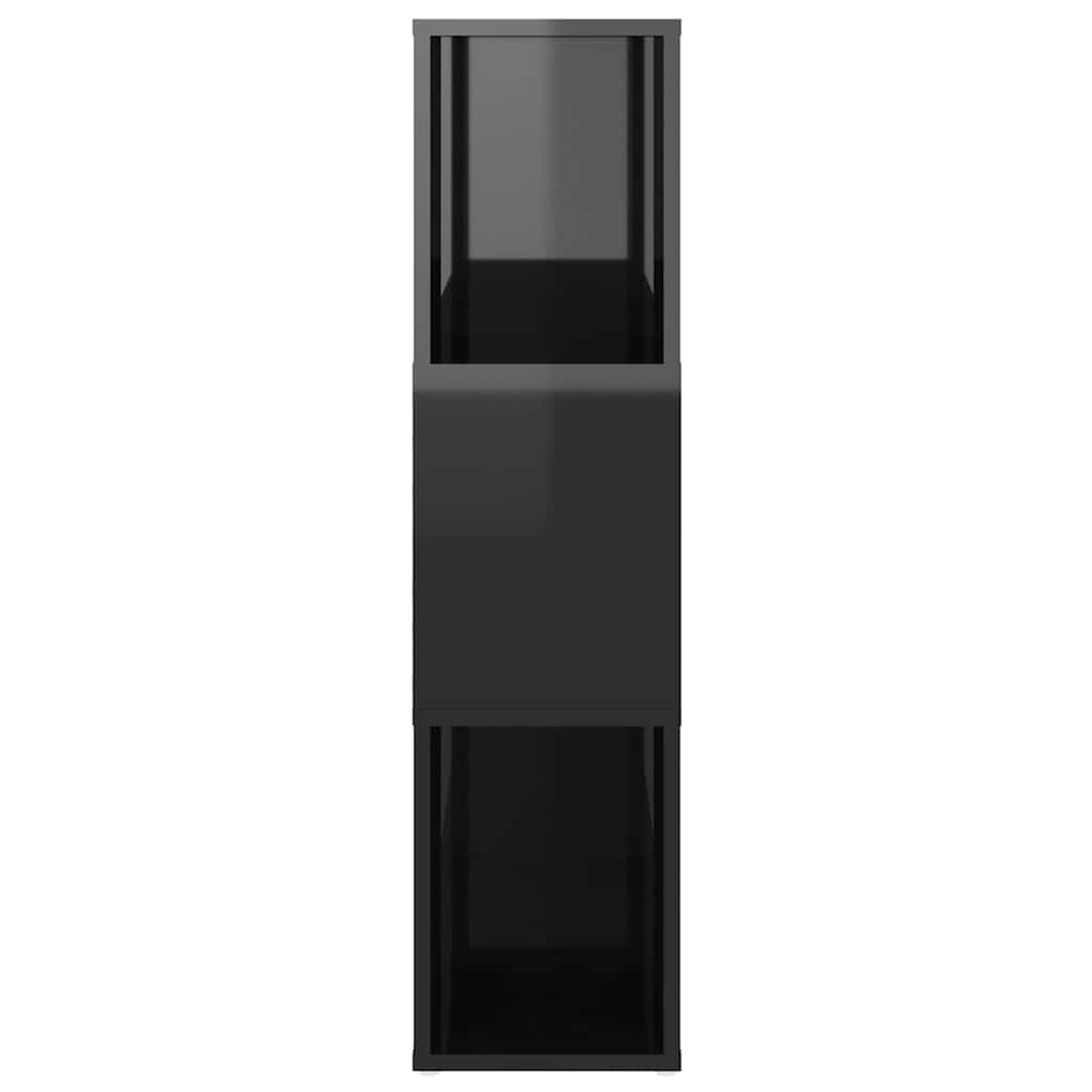 Book Cabinet Room Divider High Gloss Black 60x24x94cm Engineered Wood