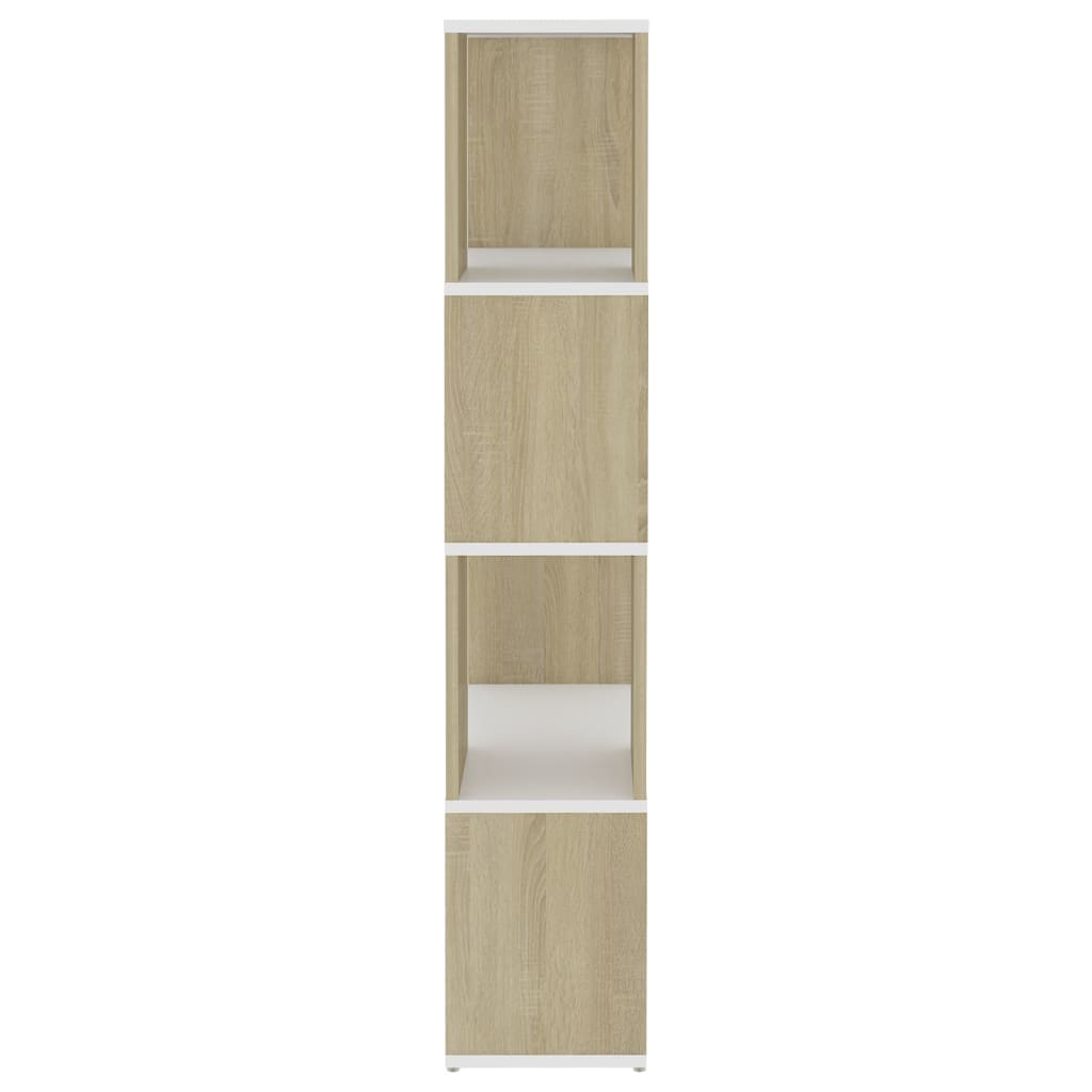 Book Cabinet Room Divider White and Sonoma Oak 60x24x124.5 cm