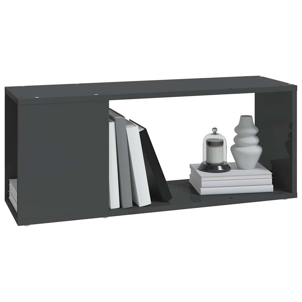 TV Cabinet High Gloss Grey 80x24x32 cm Engineered Wood