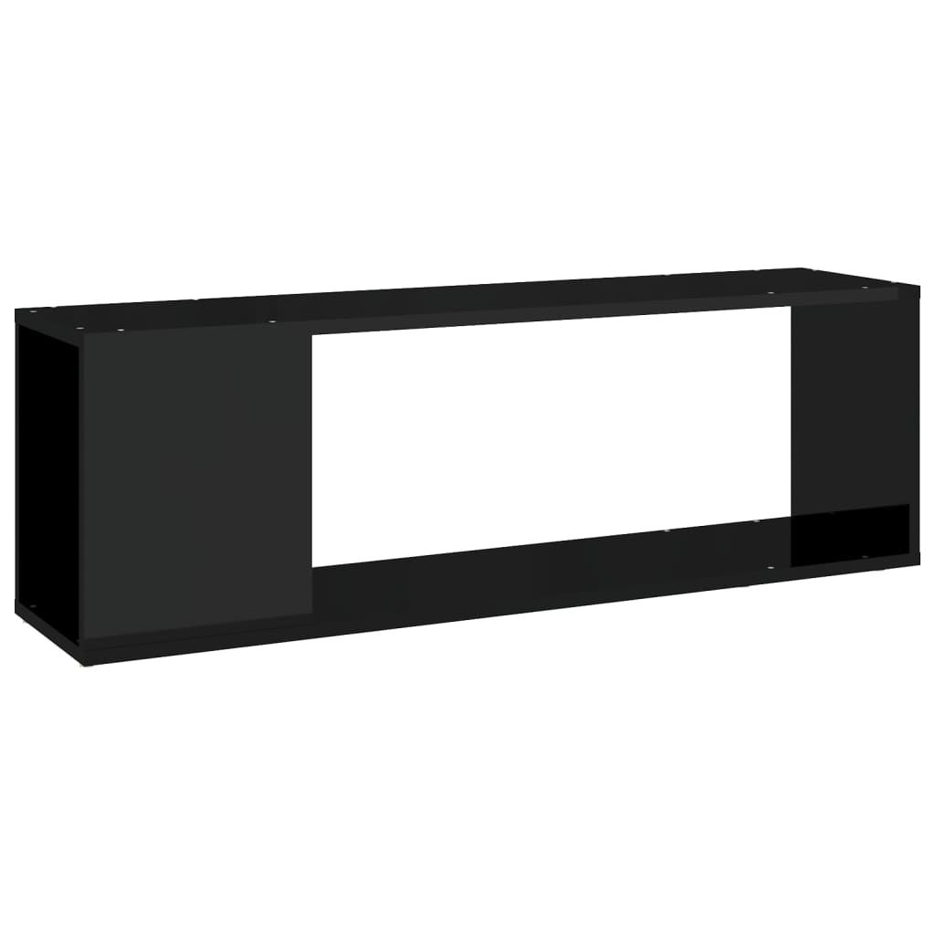 TV Cabinet High Gloss Black 100x24x32 cm Engineered Wood