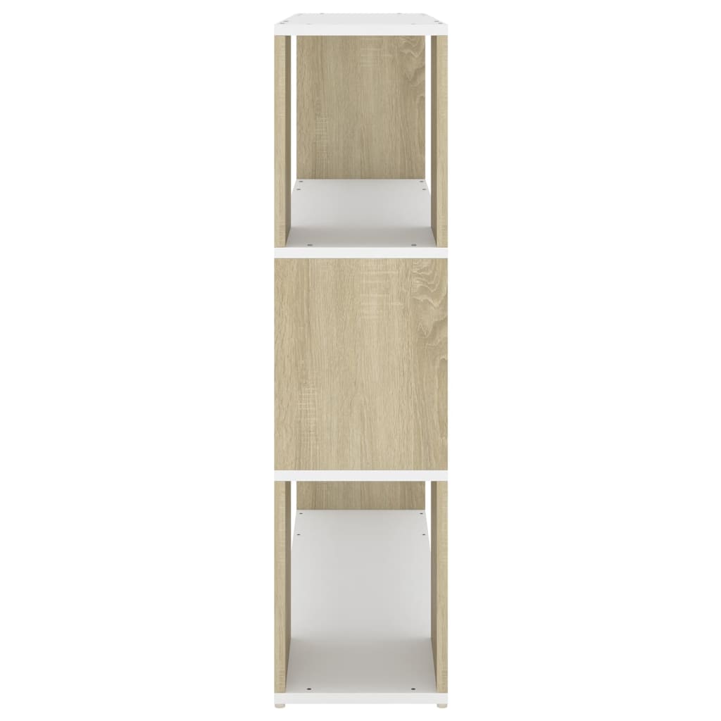 Book Cabinet Room Divider White and Sonoma Oak 100x24x94 cm