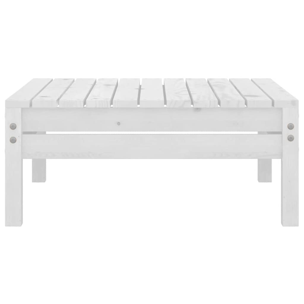 Garden Footstool White Solid Pinewood