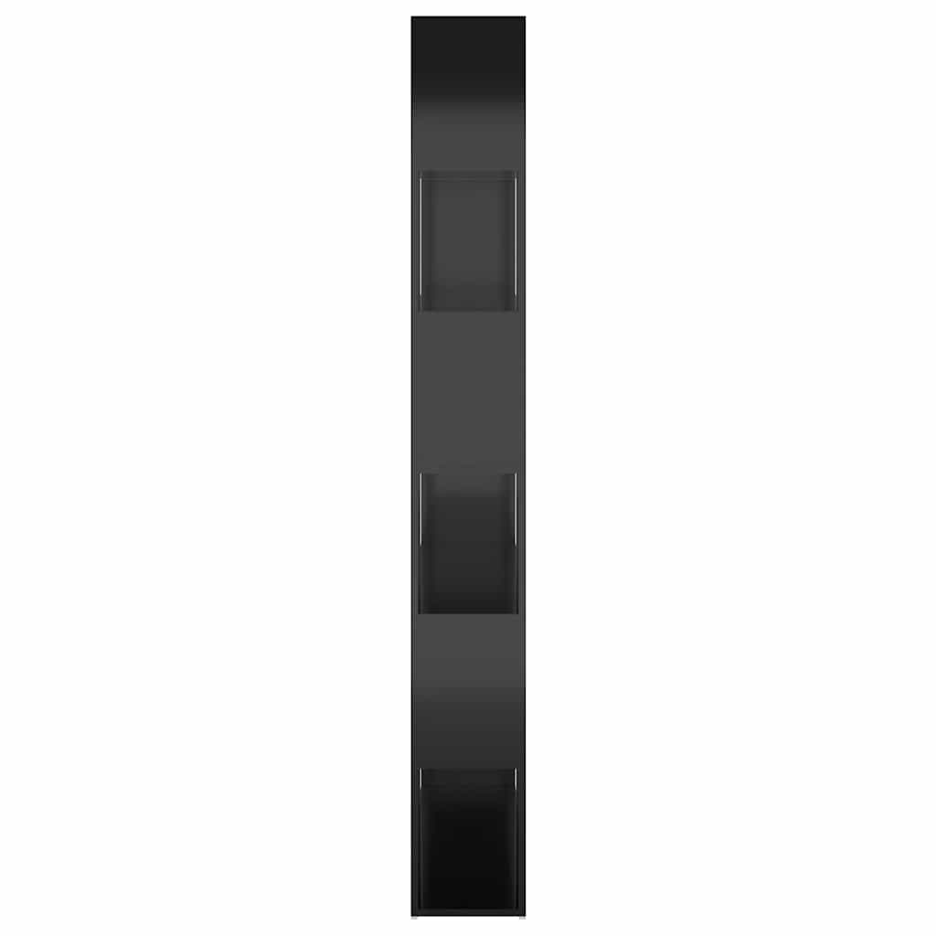 Book Cabinet Room Divider High Gloss Black 100x24x188 cm
