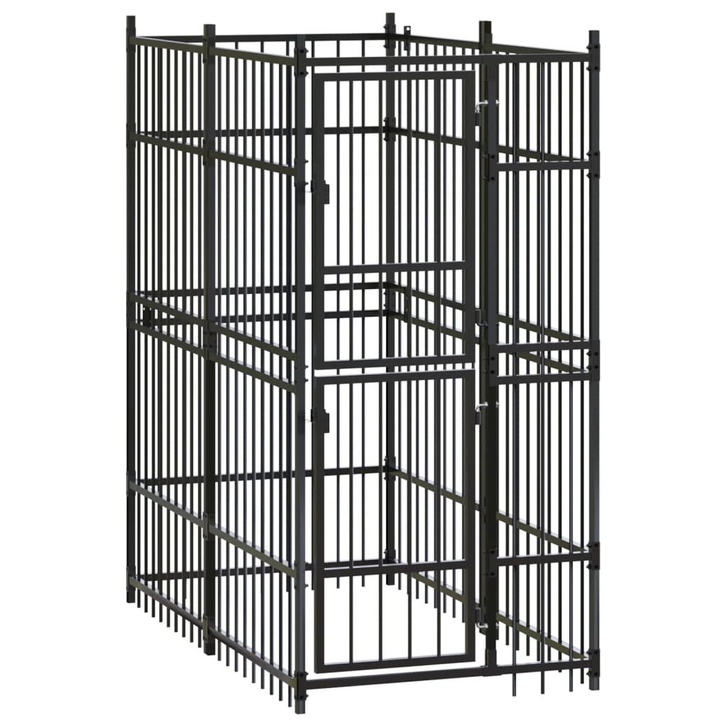 Outdoor Dog Kennel Steel 1.84 m?