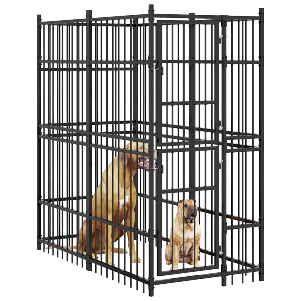 Outdoor Dog Kennel Steel 1.84 m?