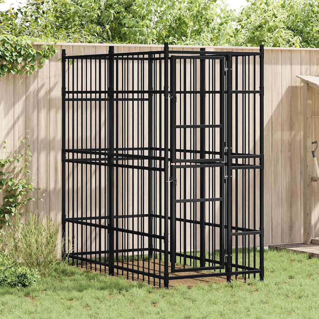 Outdoor Dog Kennel Steel 1.84 m?