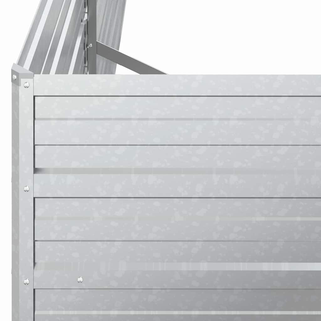 Garden Raised Bed 160x80x45 cm Galvanized Steel Silver