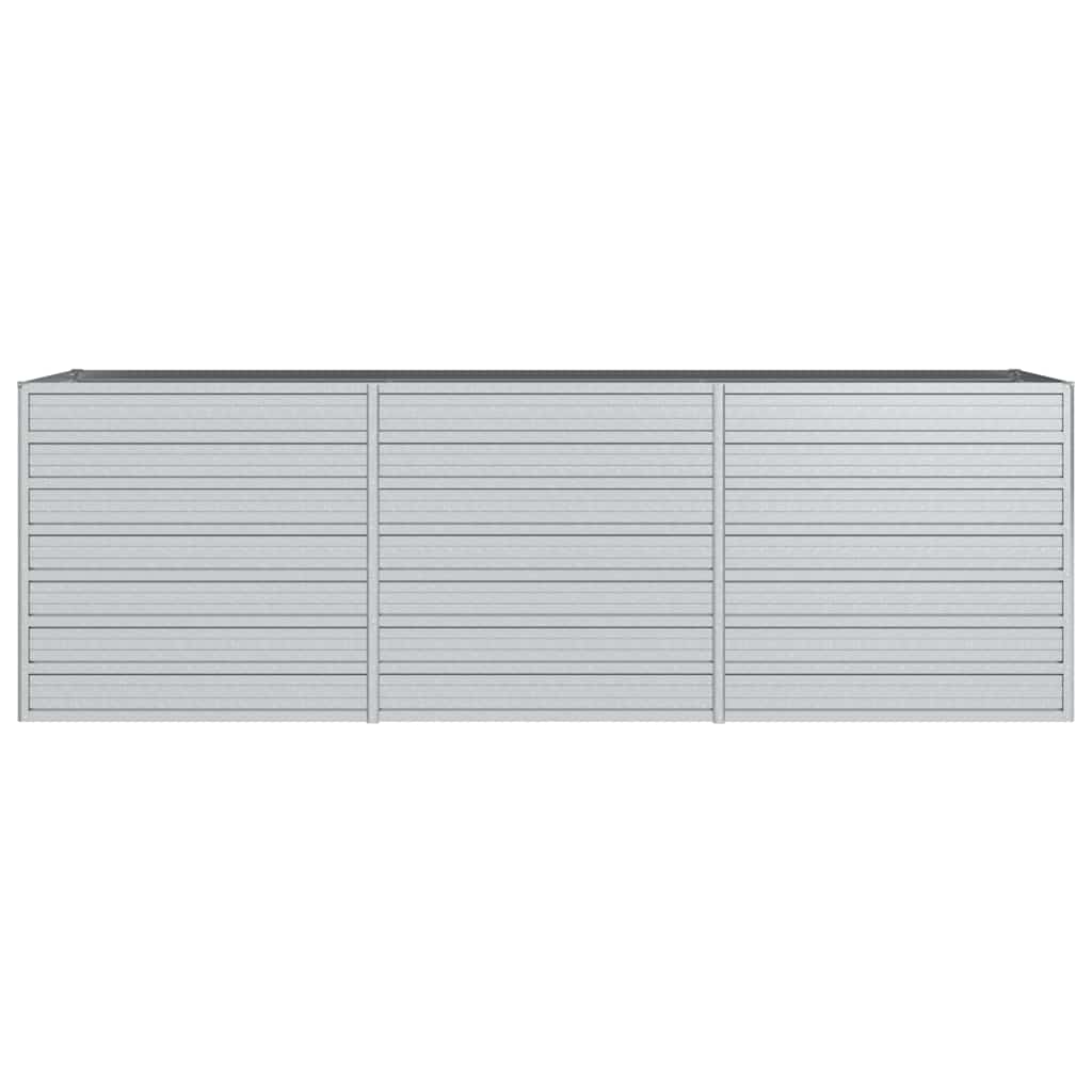 Garden Raised Bed 240x80x77 cm Galvanized Steel Silver