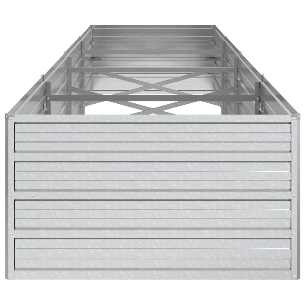 Garden Raised Bed 320x80x45 cm Galvanized Steel Silver