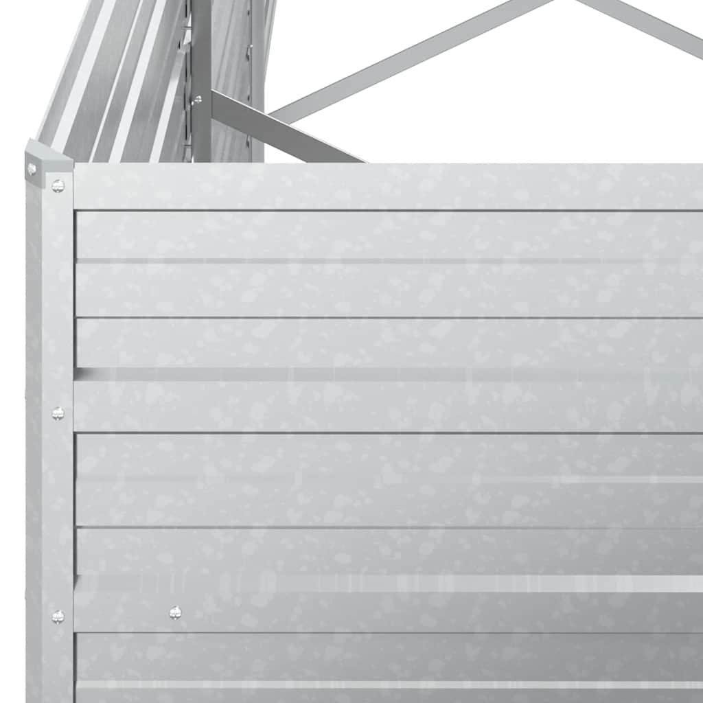 Garden Raised Bed 320x80x45 cm Galvanized Steel Silver