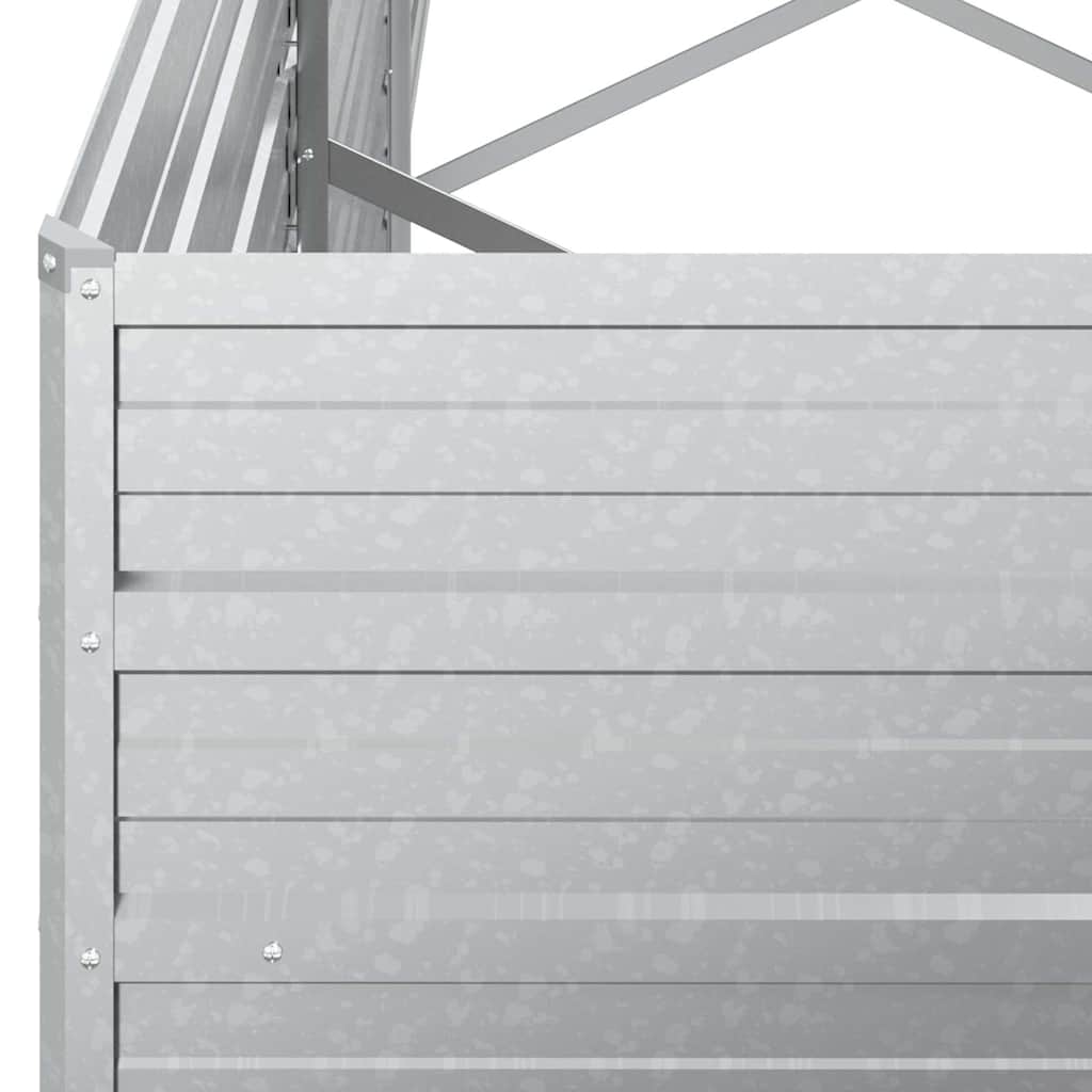 Garden Raised Bed 320x40x45 cm Galvanized Steel Silver