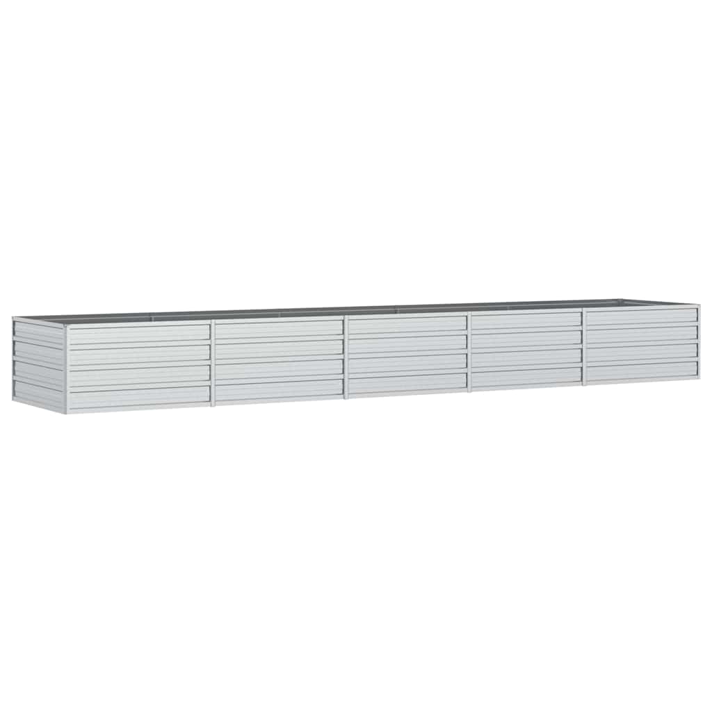 Garden Raised Bed 400x80x45 cm Galvanized Steel Silver