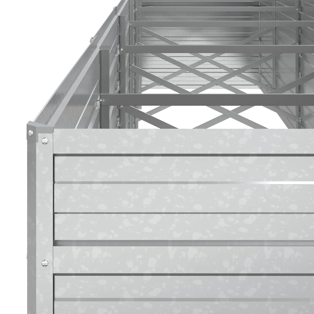 Garden Raised Bed 480x80x77 cm Galvanized Steel Silver