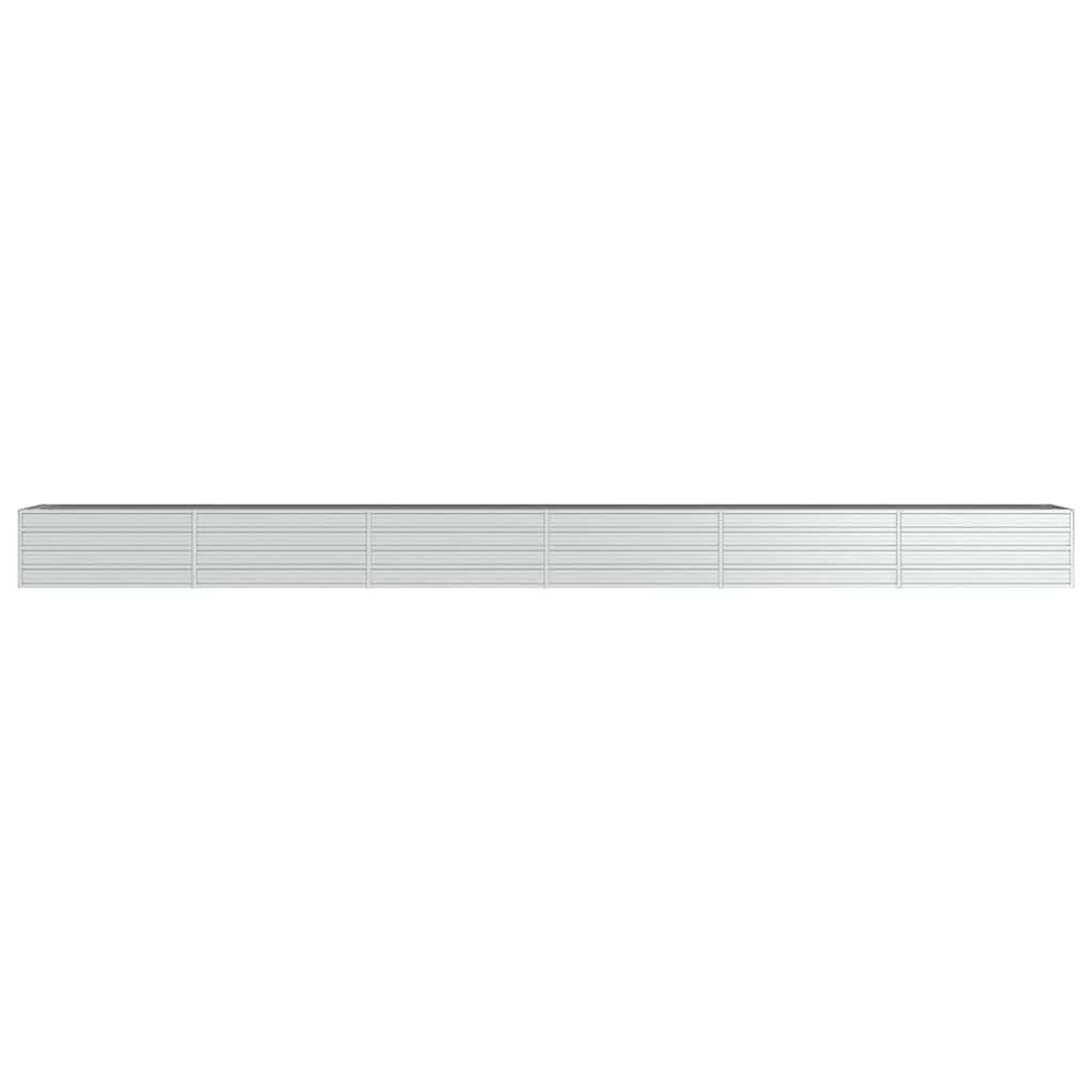Garden Raised Bed 600x80x45 cm Galvanized Steel Silver