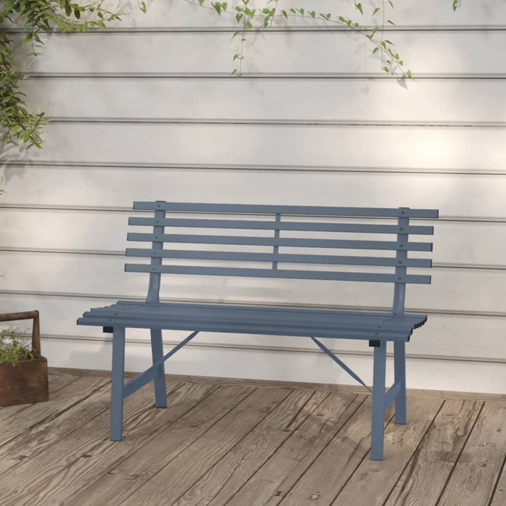 Garden Bench 110 cm Steel Grey