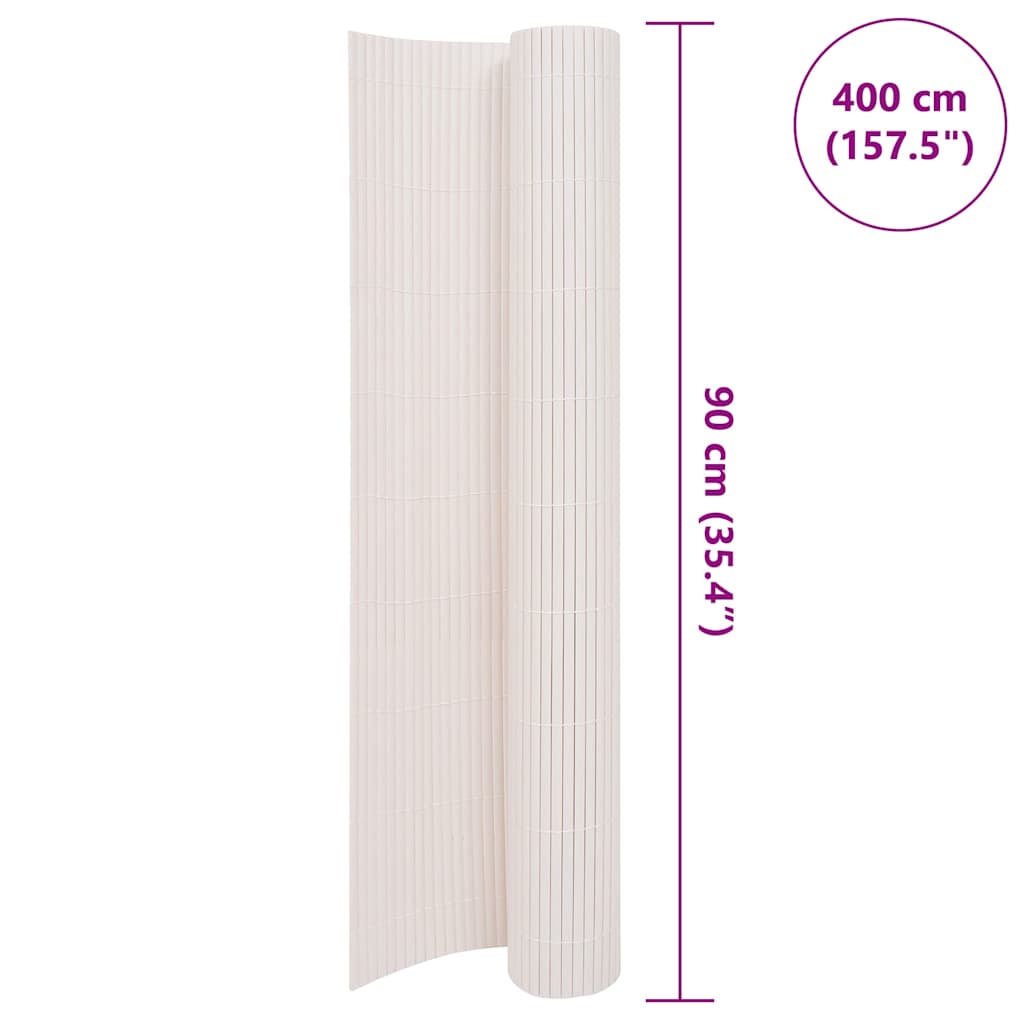 Double-Sided Garden Fence 90x400 cm White
