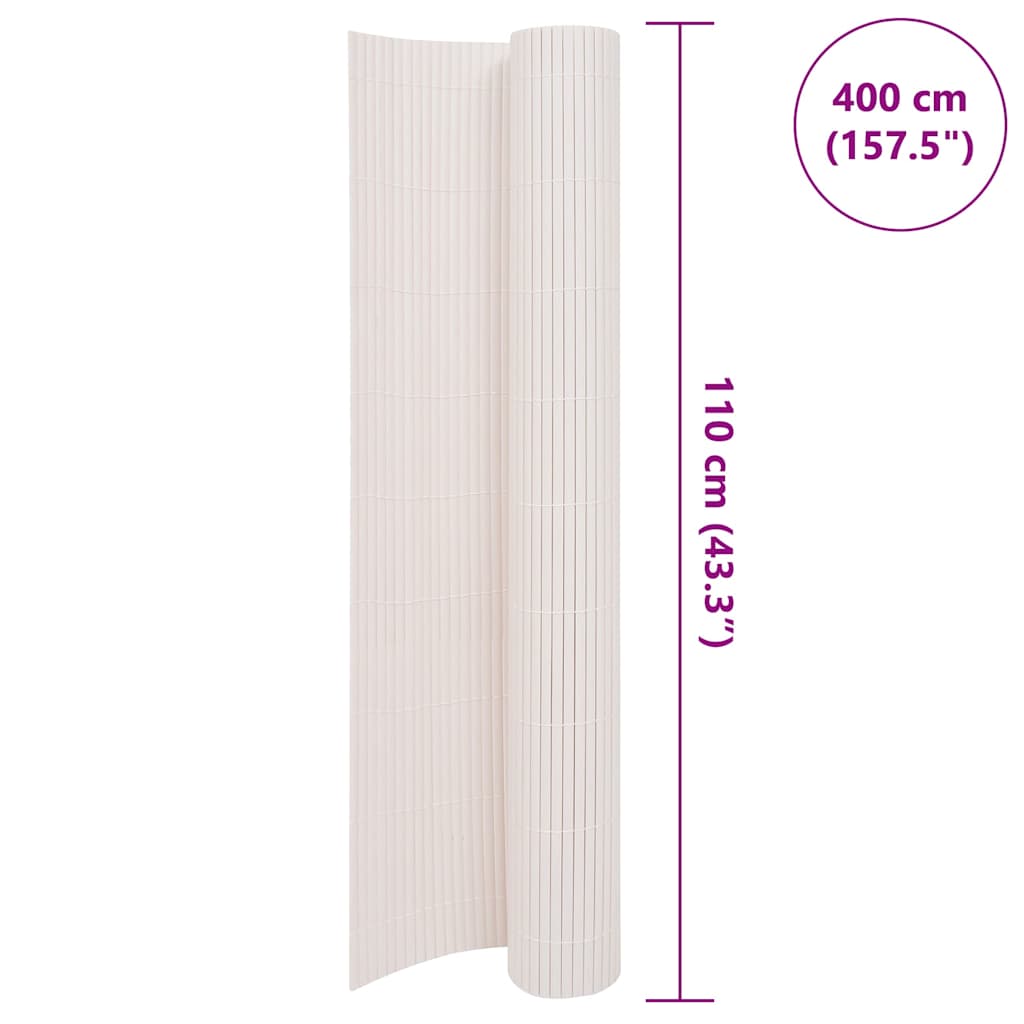 Double-Sided Garden Fence 110x400 cm White