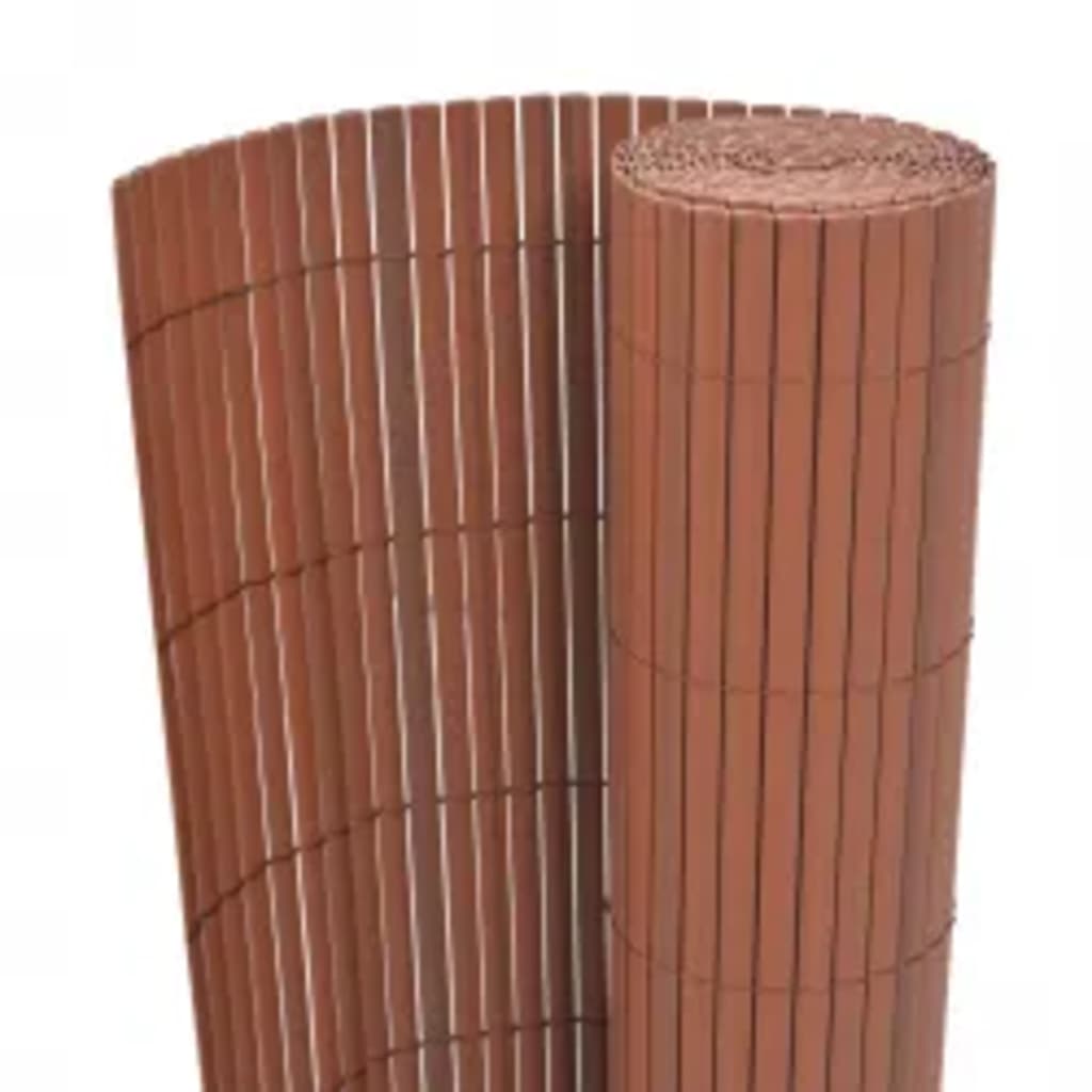 Double-Sided Garden Fence 110x400 cm Brown