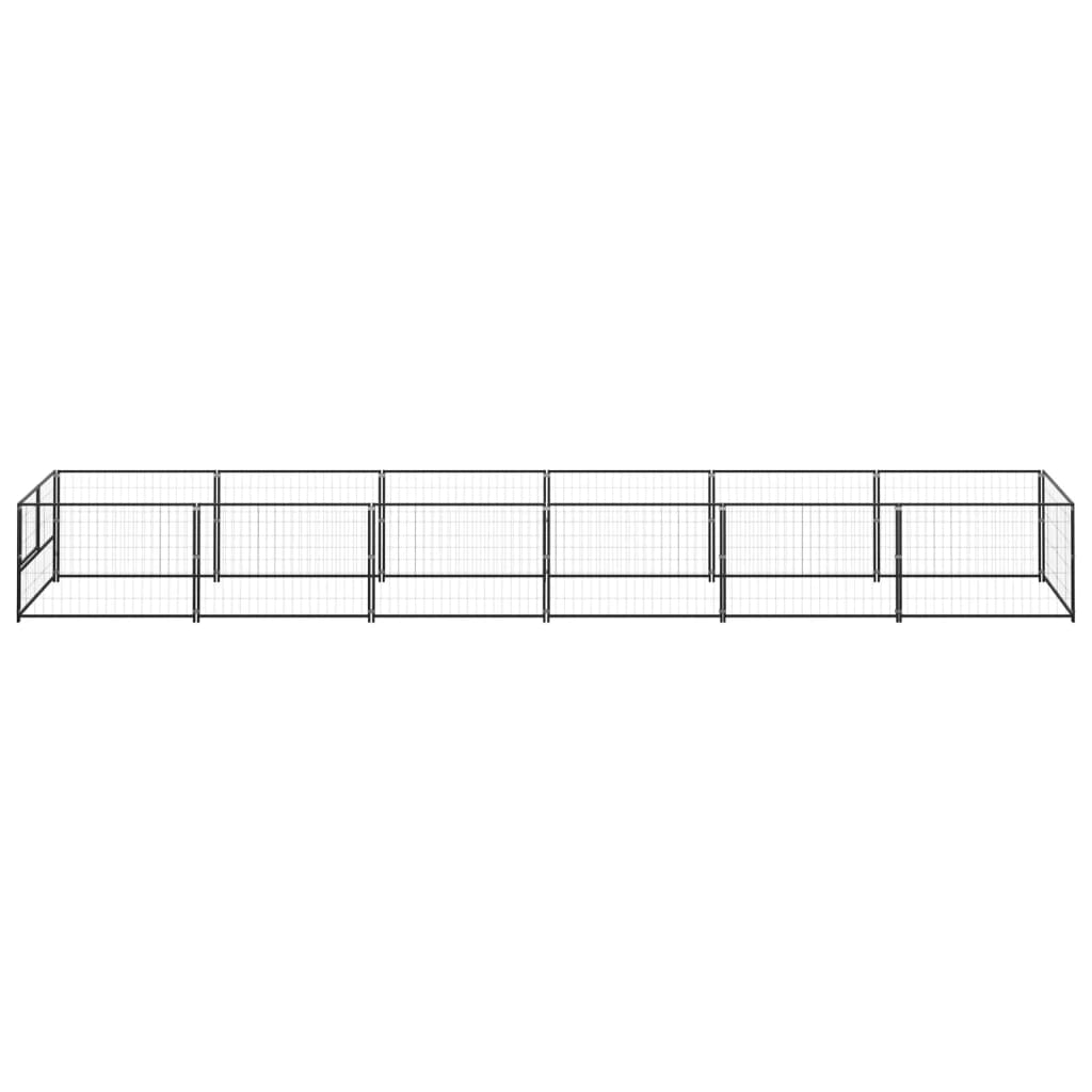 Dog Kennel Black 6 m? Steel