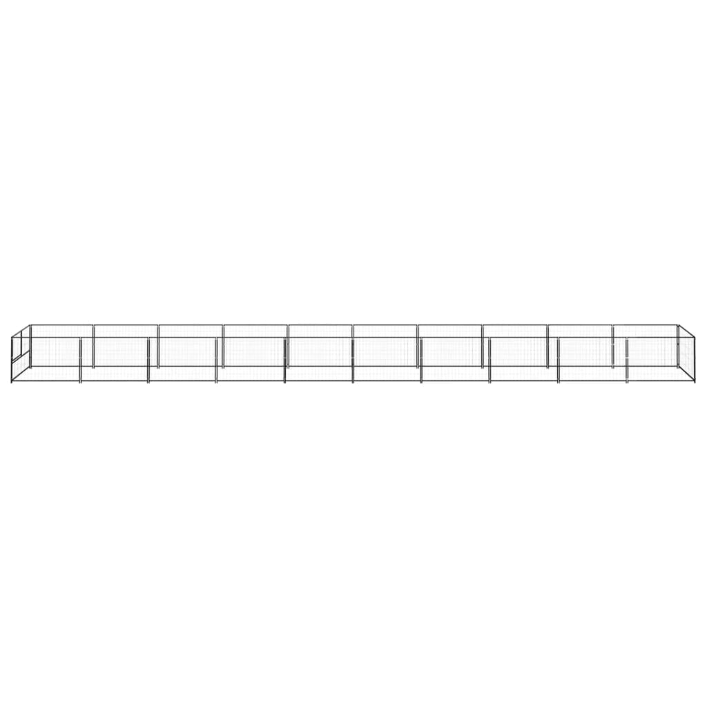 Dog Kennel Black 10 m? Steel