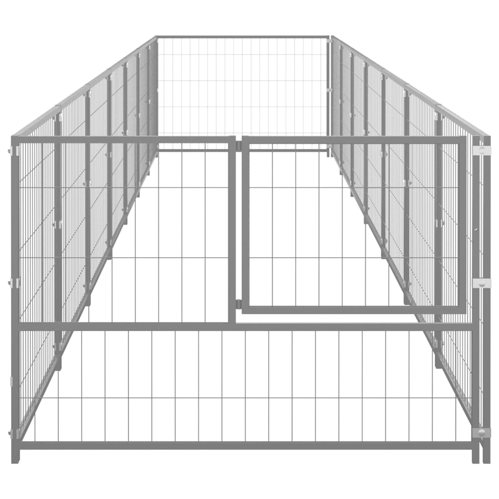 Dog Kennel Silver 7 m² Steel