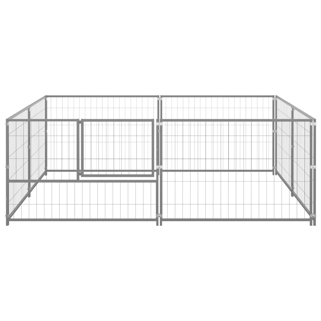 Dog Kennel Silver 4 m² Steel