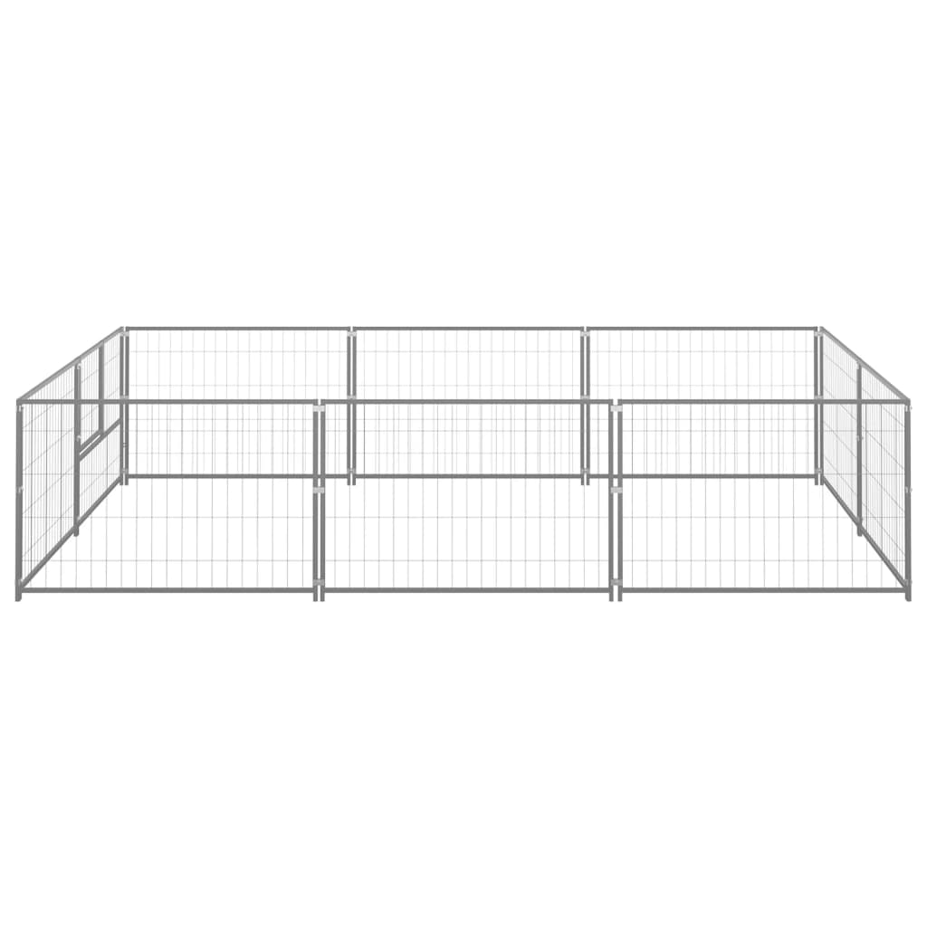 Dog Kennel Silver 6 m² Steel