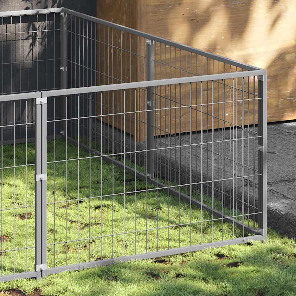Dog Kennel Silver 18 m? Steel
