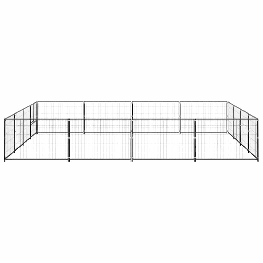 Dog Kennel Black 16 m? Steel