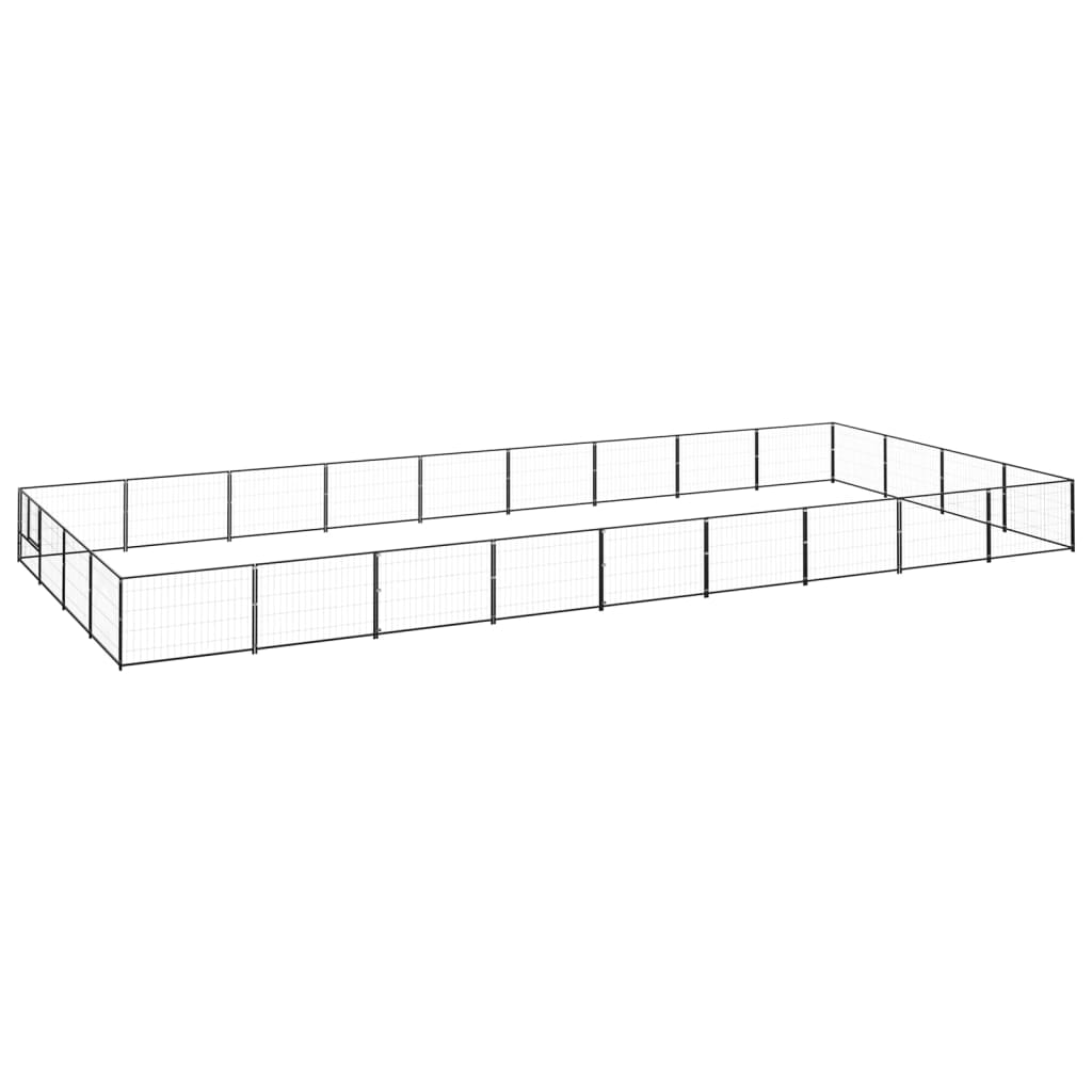 Dog Kennel Black 36 m? Steel