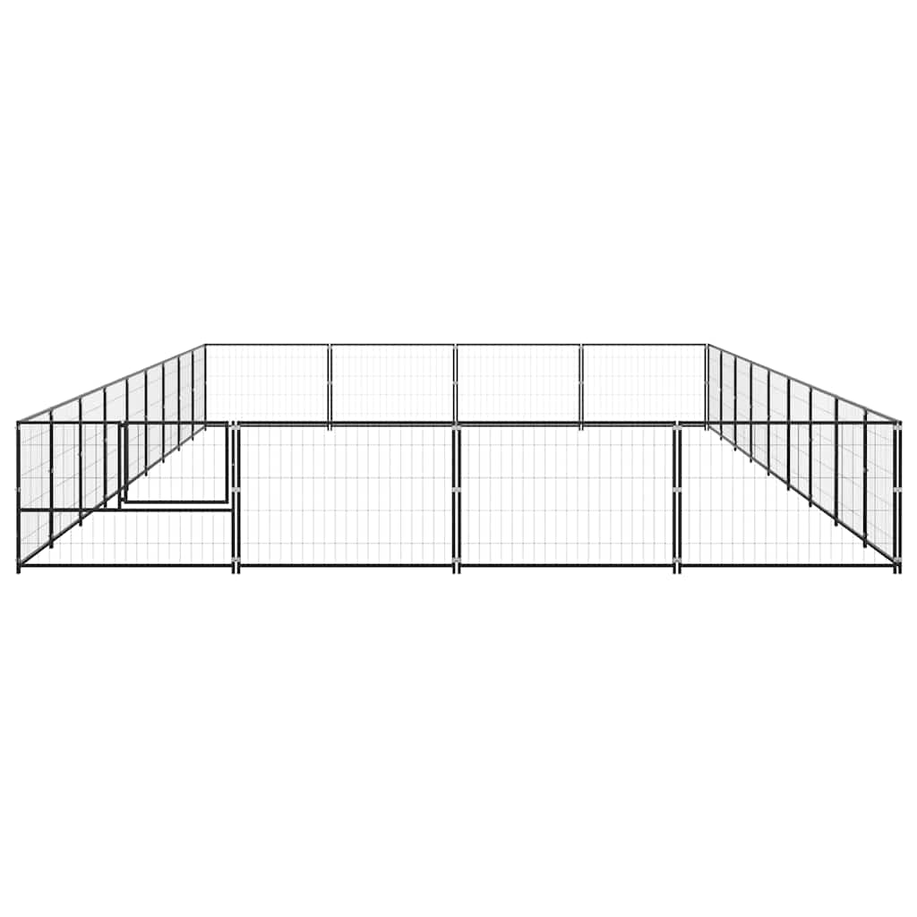 Dog Kennel Black 36 m? Steel