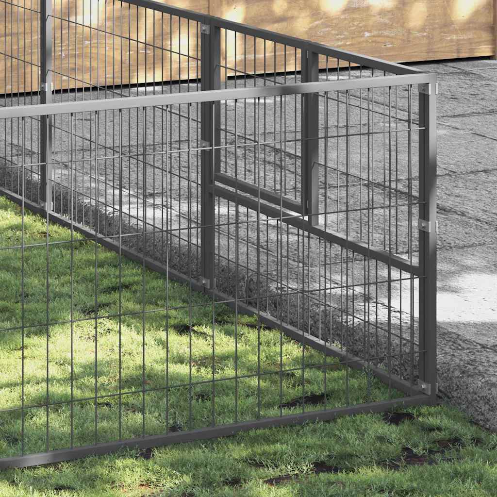 Dog Kennel Silver 24 m² Steel