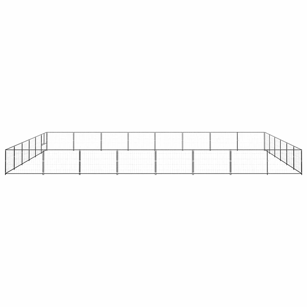Dog Kennel Black 48 m? Steel