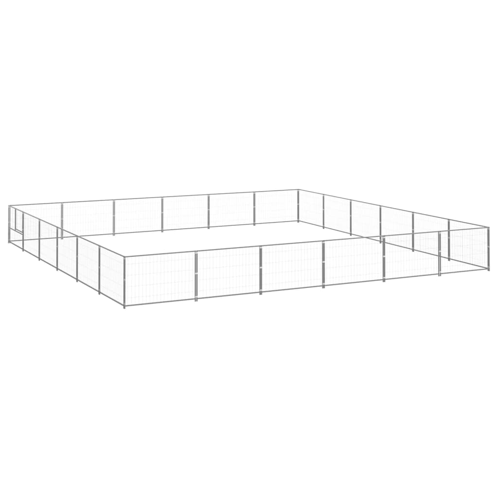 Dog Kennel Silver 36 m? Steel