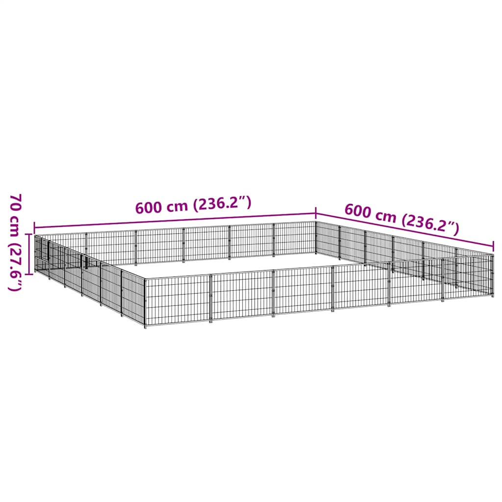 Dog Kennel Silver 36 m? Steel