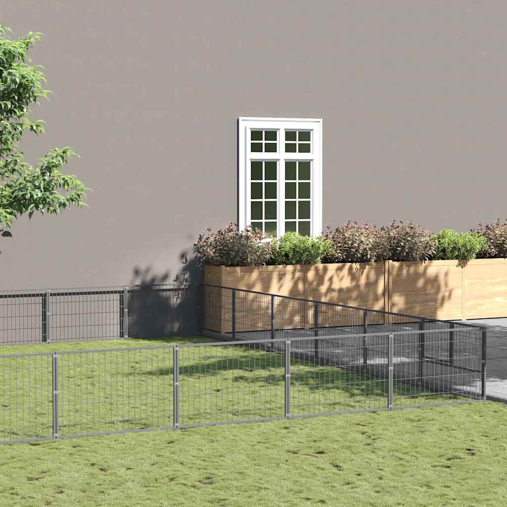 Dog Kennel Silver 36 m? Steel