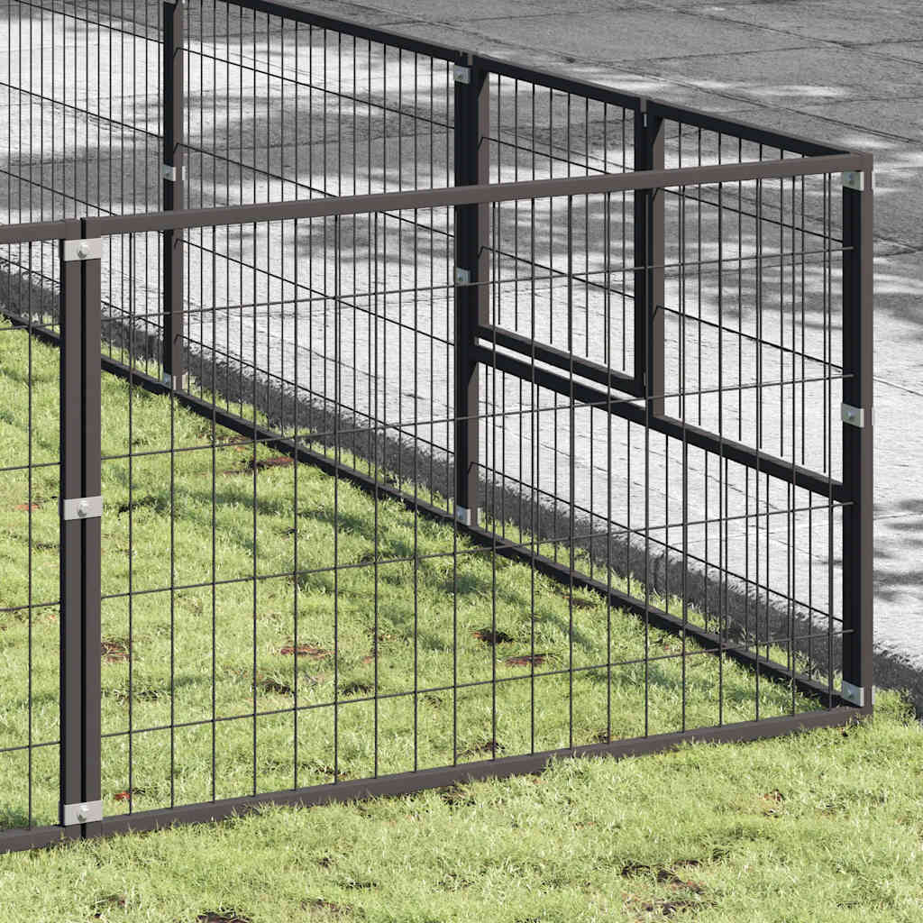 Dog Kennel Black 56 m? Steel