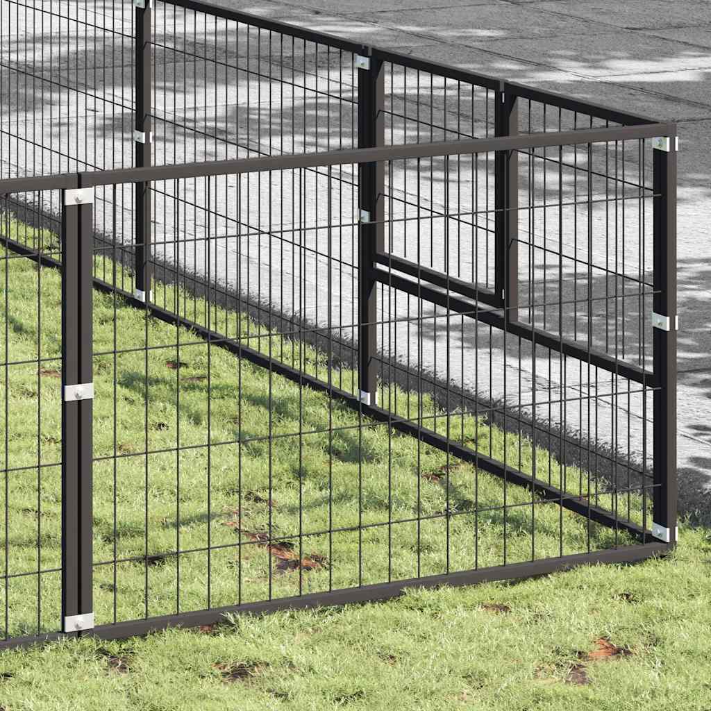 Dog Kennel Black 100 m? Steel