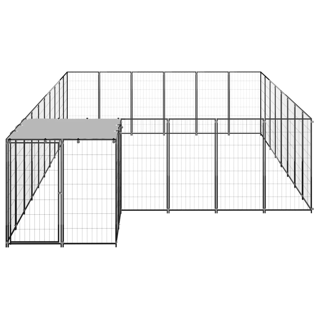 Dog Kennel Black 15.73 m? Steel