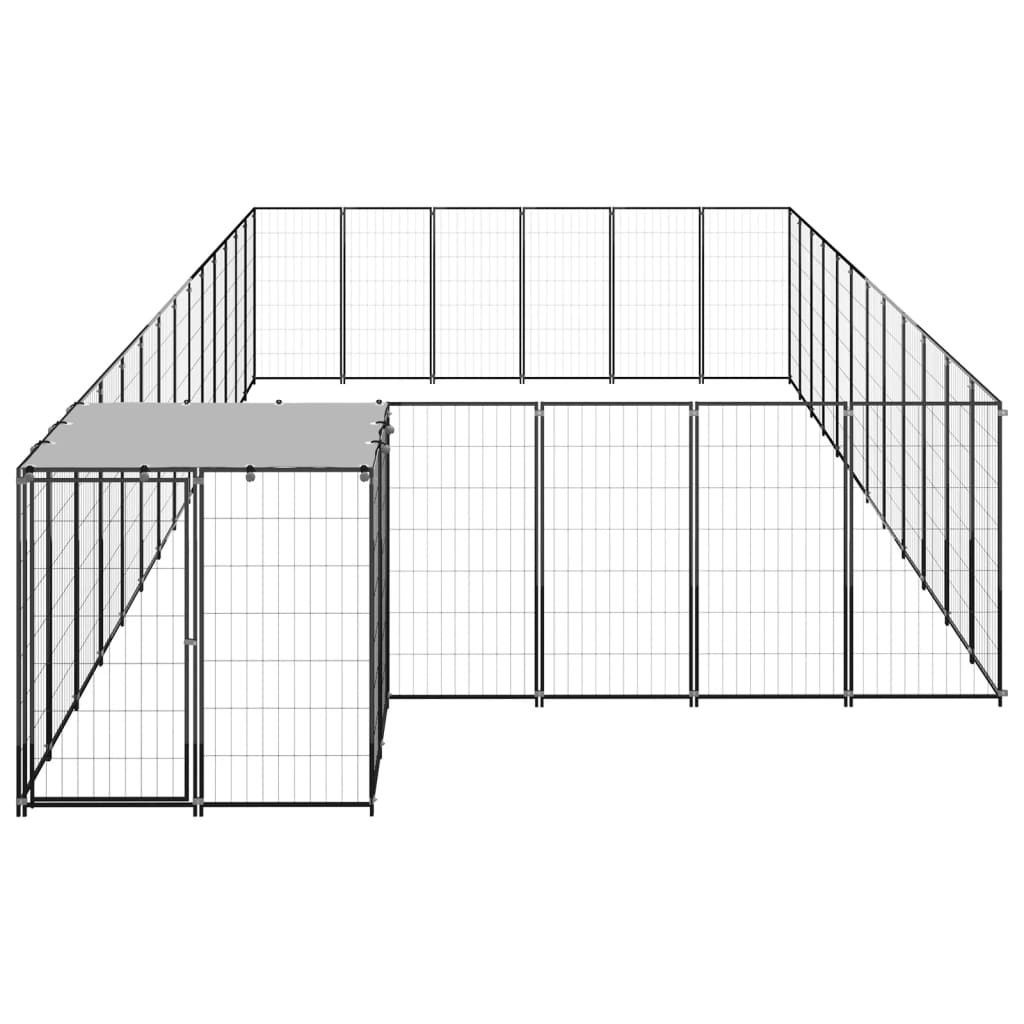 Dog Kennel Black 22.99 m? Steel