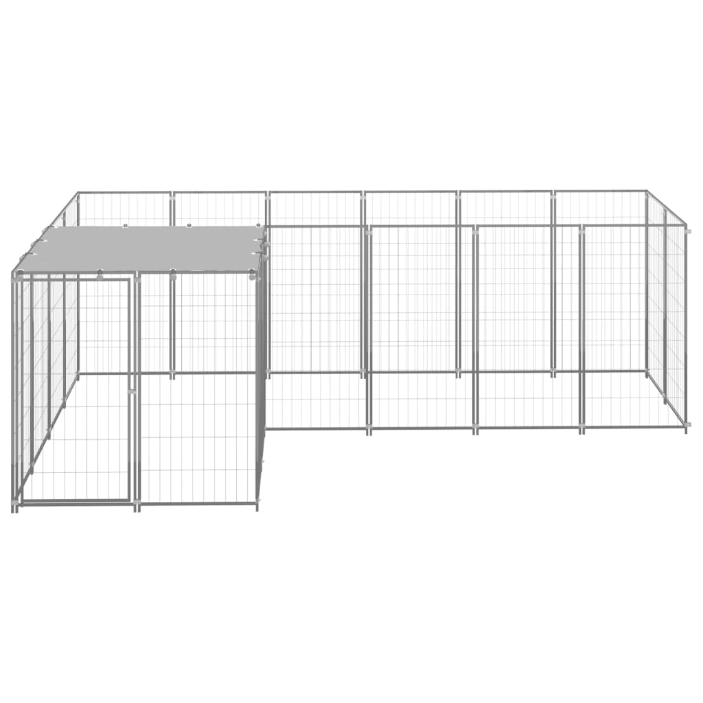 Dog Kennel Silver 4.84 m? Steel