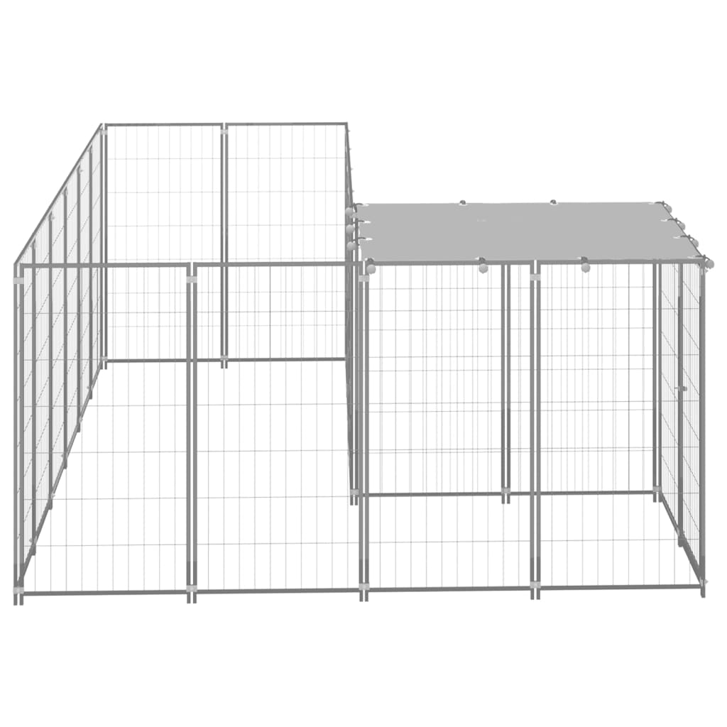 Dog Kennel Silver 4.84 m² Steel