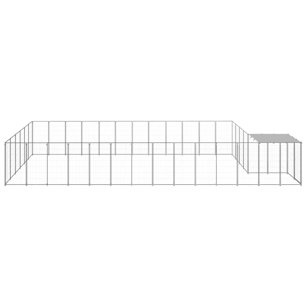 Dog Kennel Silver 22.99 m? Steel