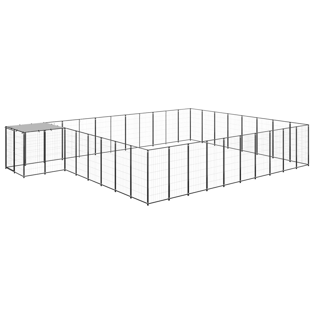 Dog Kennel Black 25.41 m? Steel
