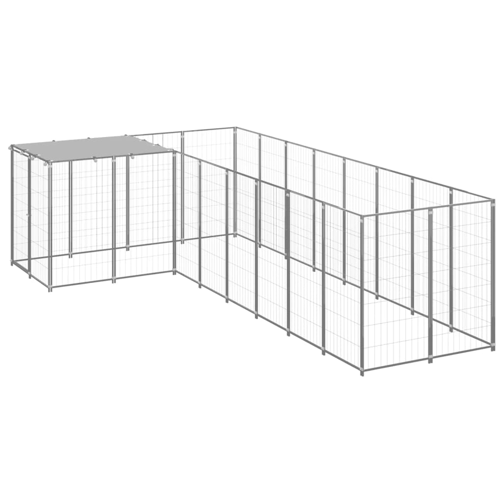 Dog Kennel Silver 6.05 m? Steel